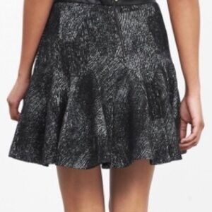 Banana Republic jacquard flounce circle skater skirt back zip 6